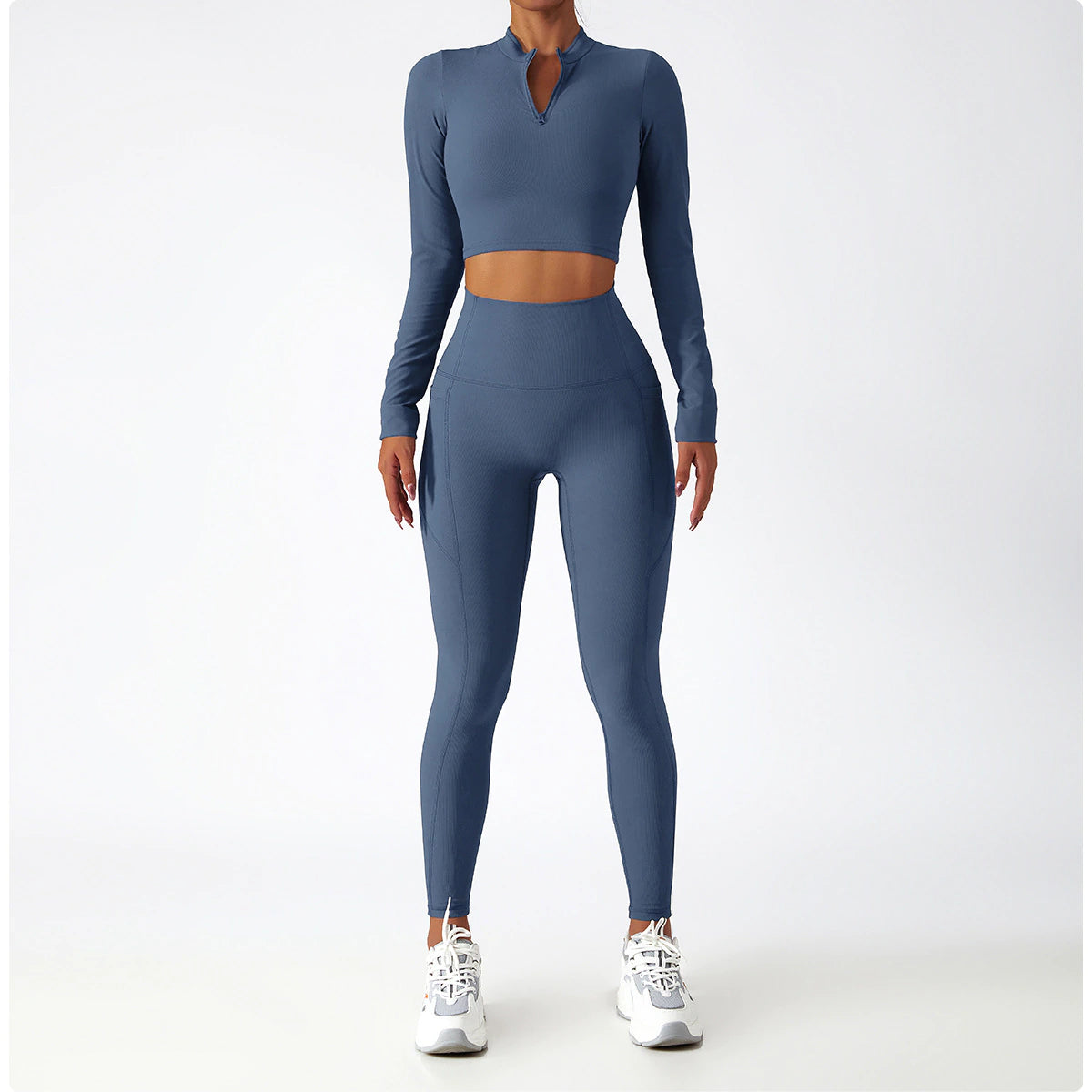 Zip Up Long Sleeve Cropped Activewear Sports Top Jacket – KesleyBoutique